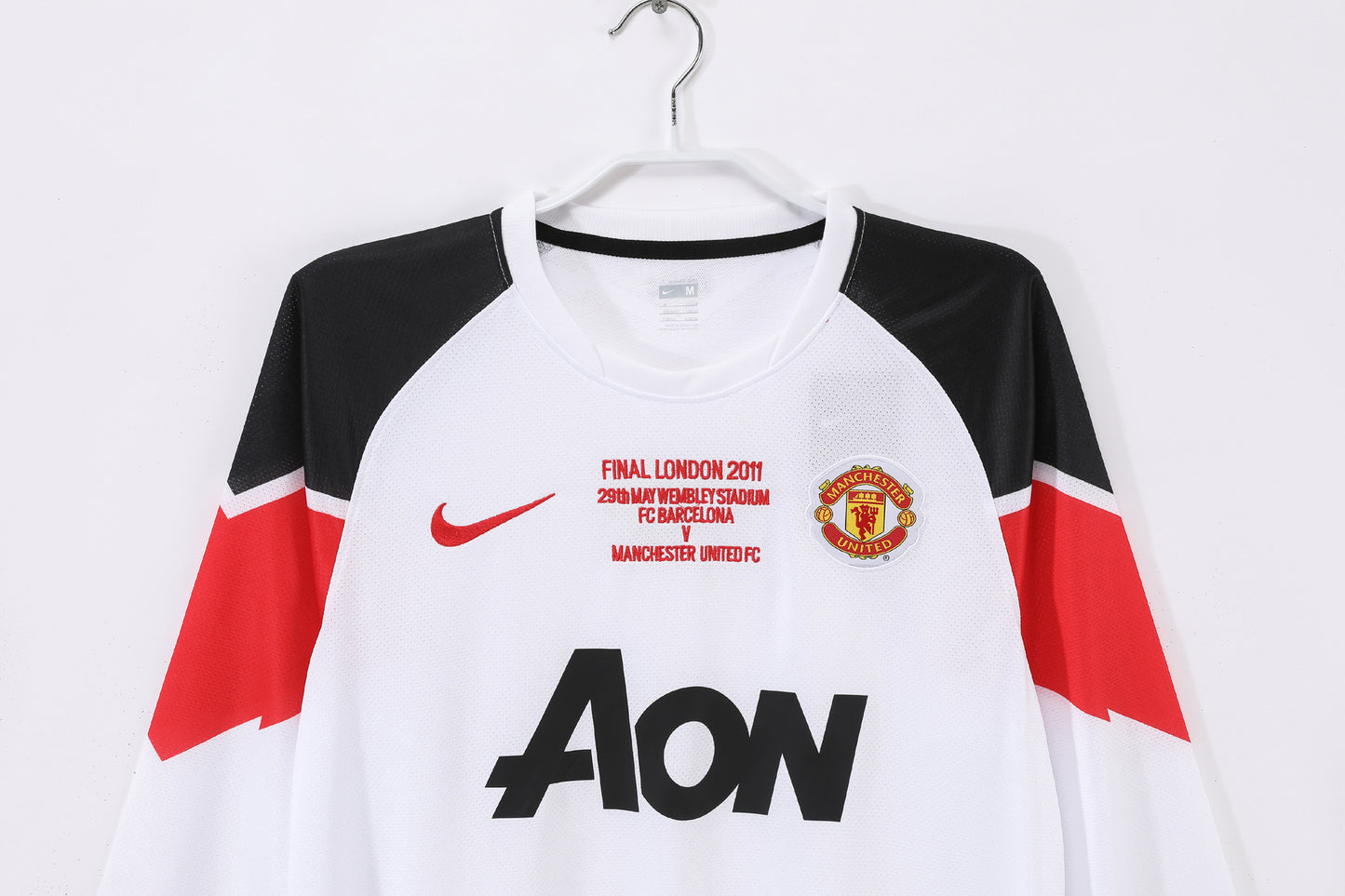 2010/11 Manchester United Away White UCL Retro 3B (Long Sleeve)