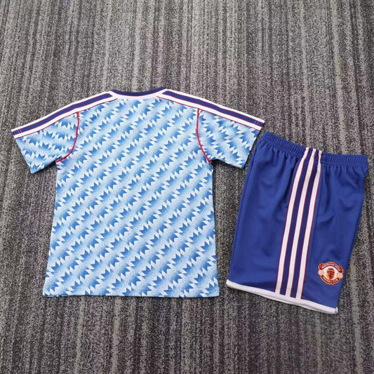 1992 Manchester United Blue/White Retro Kids Kit