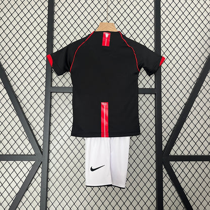 2007/08 Manchester United Away Black Retro Kids Kit