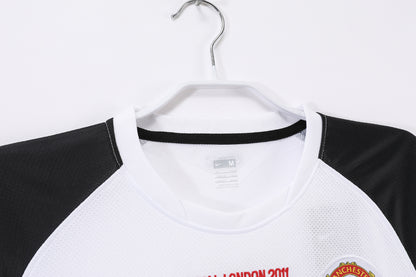 2010/11 Manchester United Away White UCL Retro 3B (Long Sleeve)