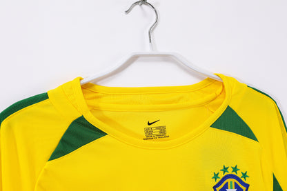 2002 Brazil Home Retro 0B (Long Sleeve)