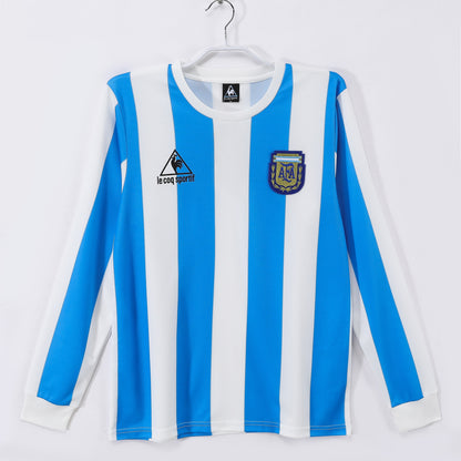 1986 Argentina Home Retro 3B (Long Sleeve)