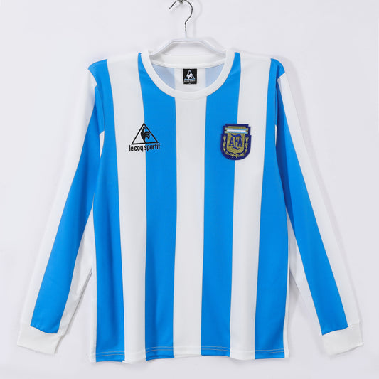 1986 Argentina Home Retro 3B (Long Sleeve)