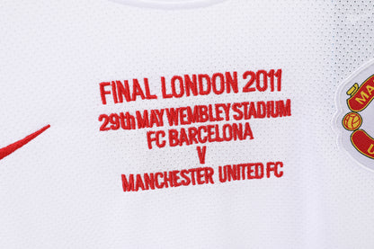2010/11 Manchester United Away White UCL Retro 3B (Long Sleeve)
