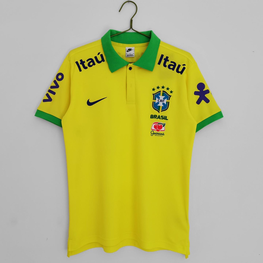 2022 Brazil Yellow Polo Shirt 8A (M, Yes, Yes)