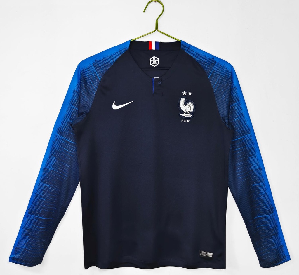 2018 France World Cup Winners Home Retro 3B (Long Sleeve) (M, Yes, Yes)