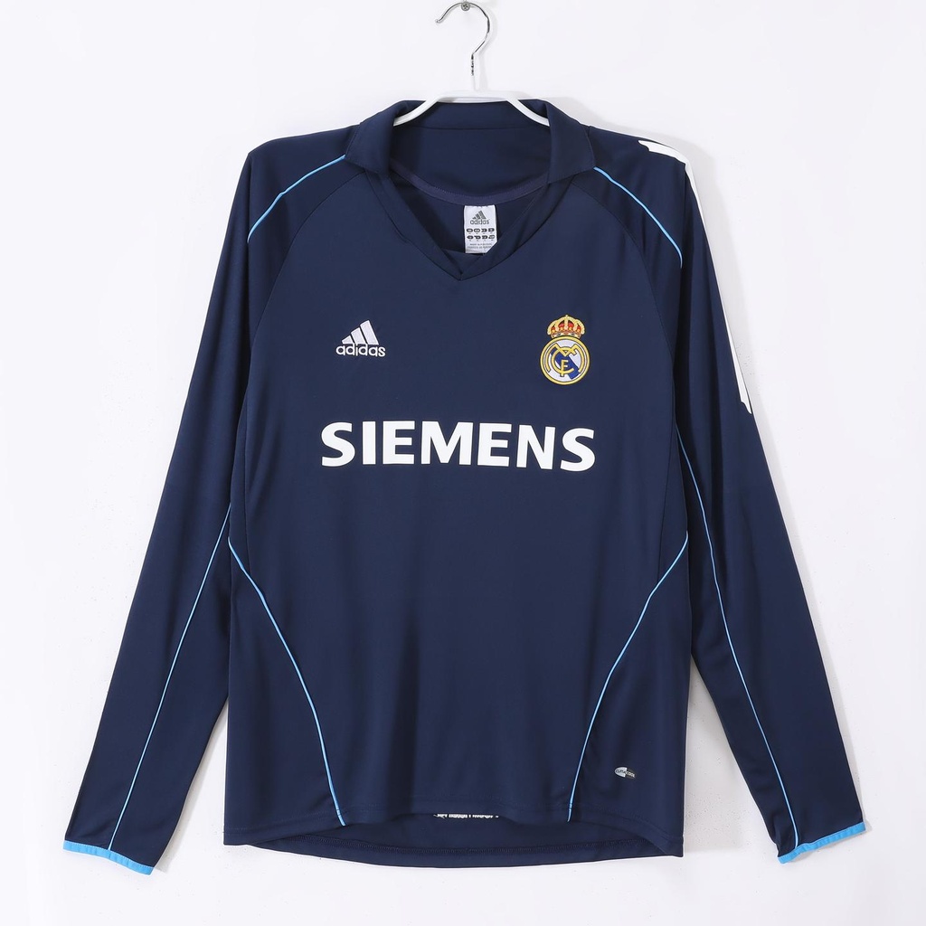 2005/06 Real Madrid Away Royal Blue 3B (Long Sleeve) (M, Yes, Yes)
