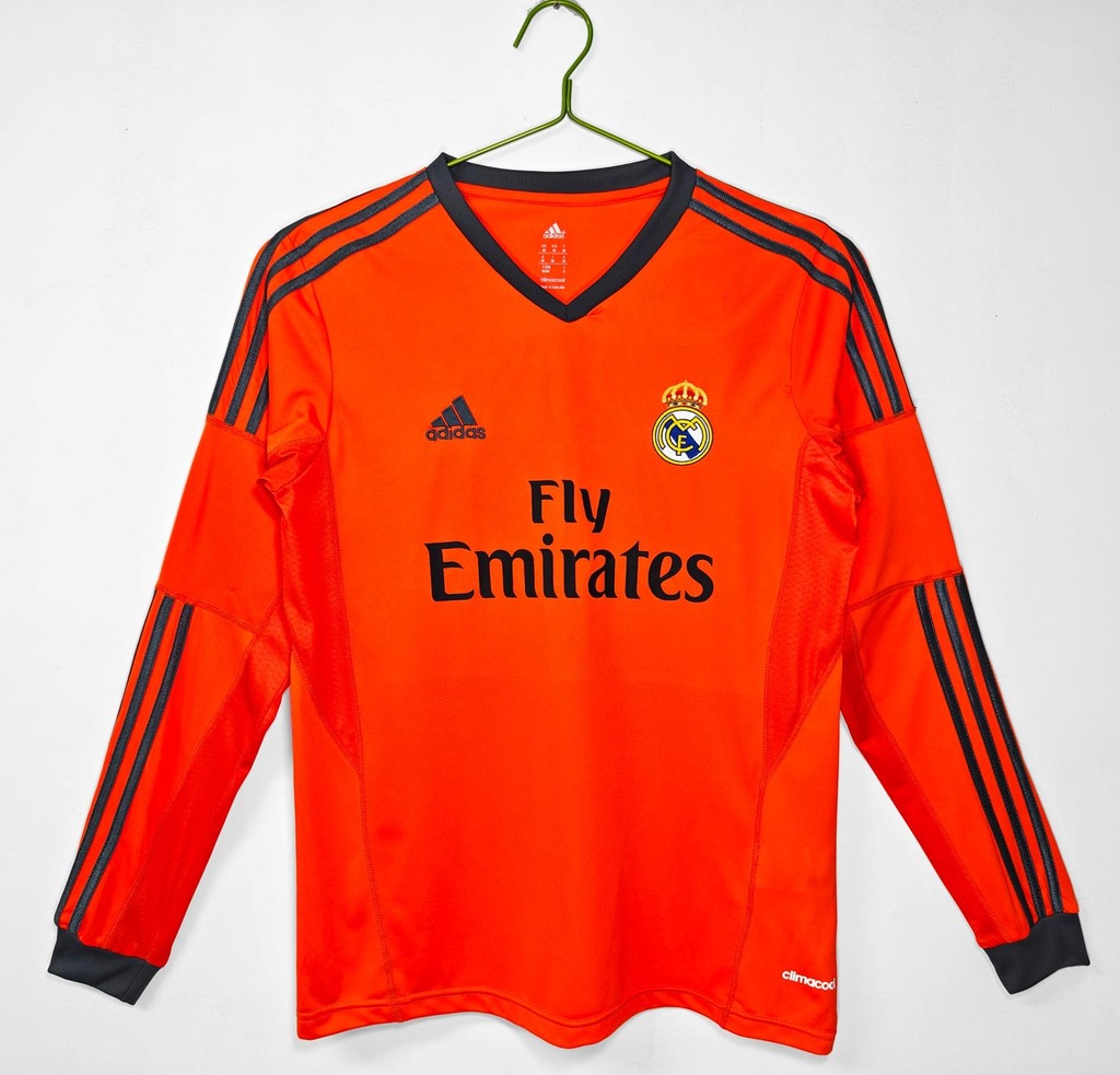 2013/14 Real Madrid Third Orange 3B (Long Sleeve) (M, Yes, Yes)
