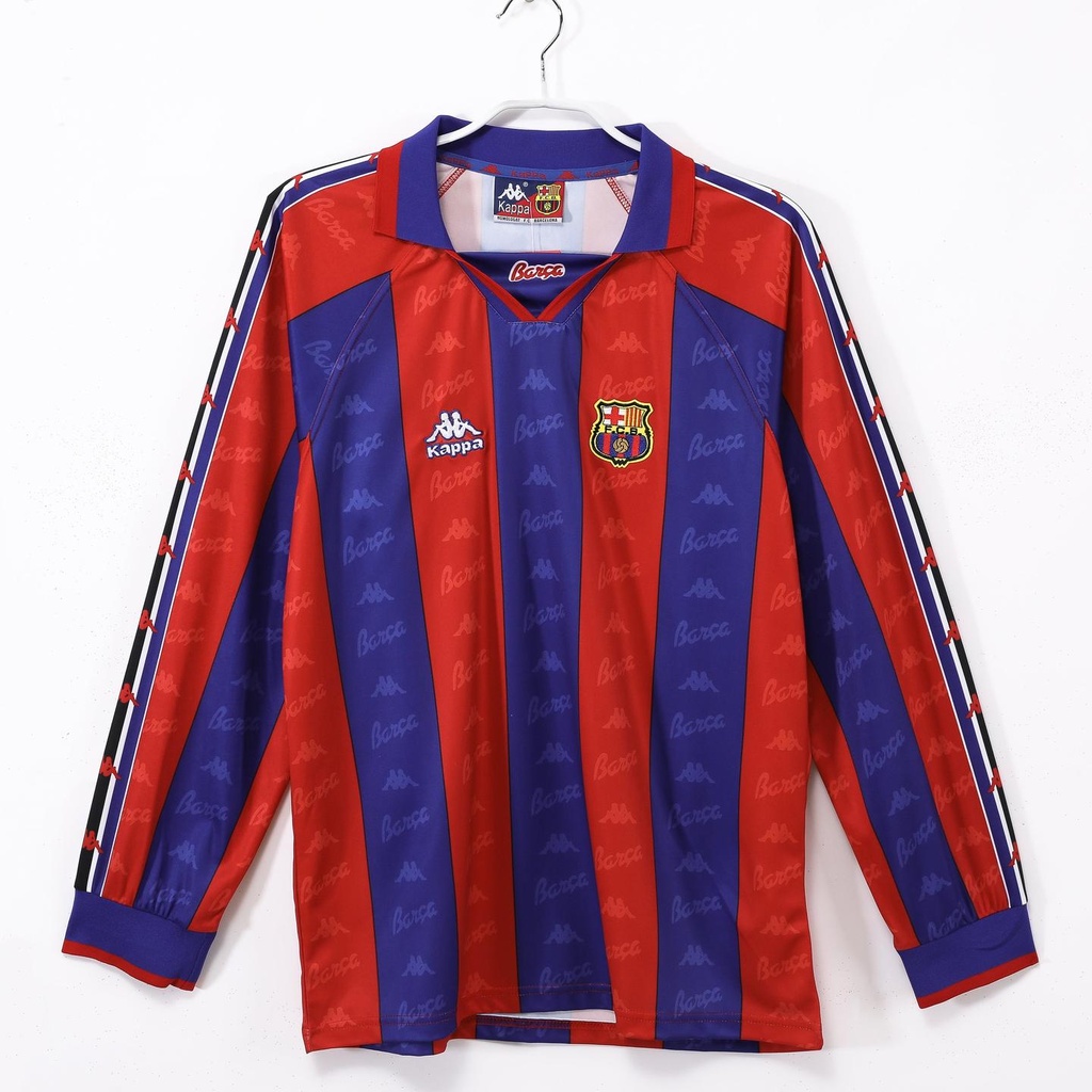 1995/97 Barcelona Home 3B (Long Sleeve) (M, Yes, Yes)