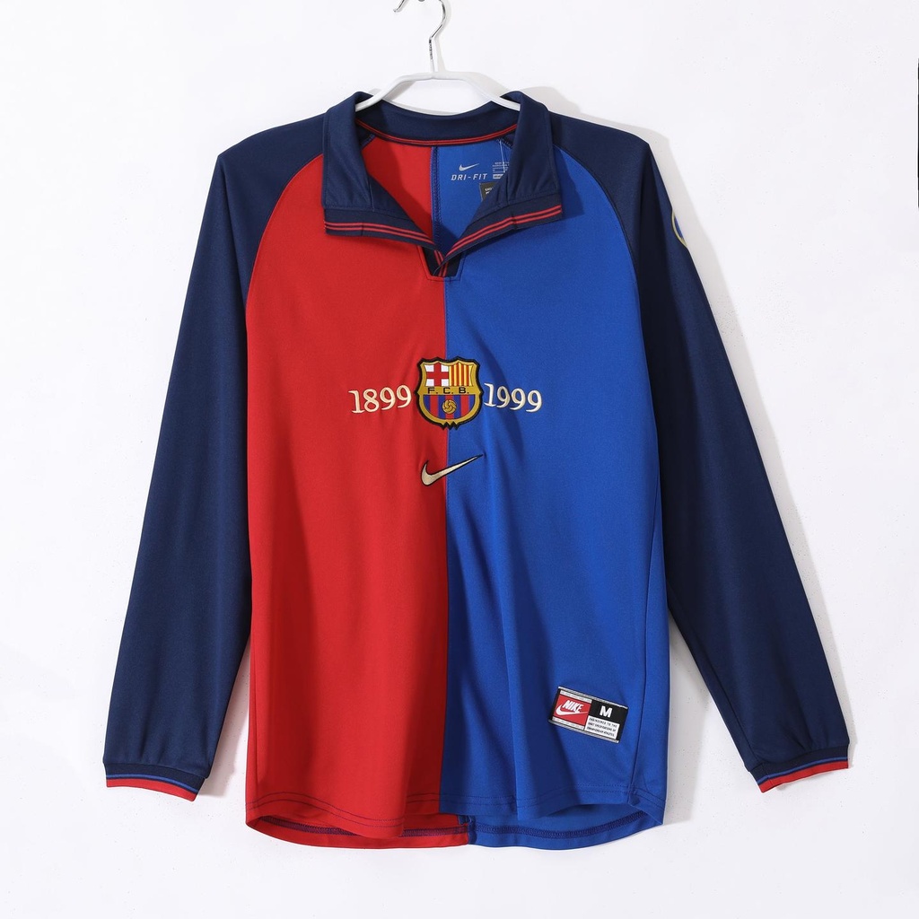 1999/00 Barcelona Home Centenary 3B (Long Sleeve) (M, Yes, Yes)
