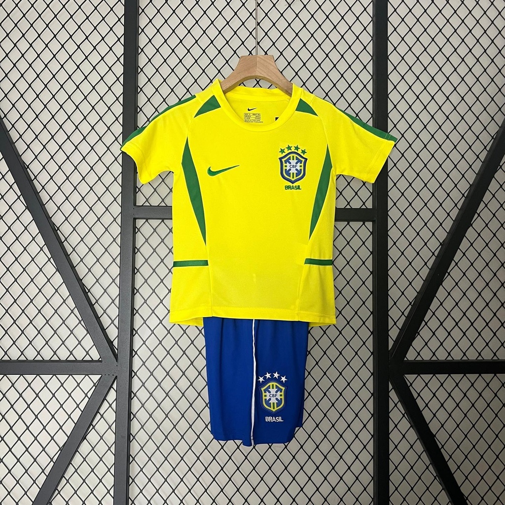 2002 Brazil Home Retro Kids Kit (16, Yes, Yes)