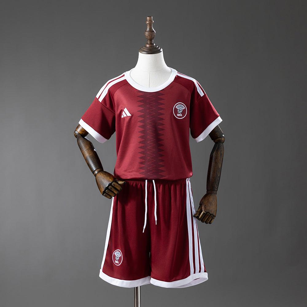 2026 Qatar Home Kids Kit World Cup (16, Yes, Yes)