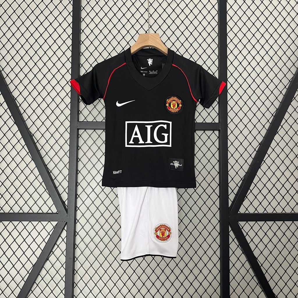 2007/08 Manchester United Away Black Retro Kids Kit (16, Yes, Yes)