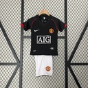 2007/08 Manchester United Away Black Retro Kids Kit
